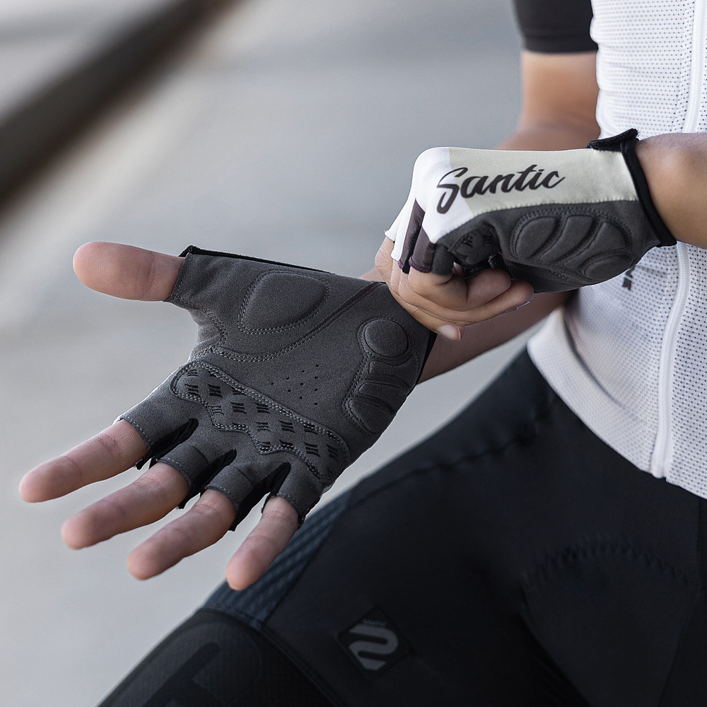 Santic-guantes de medio ciclis - Running Gear Outdoor reseña y precio